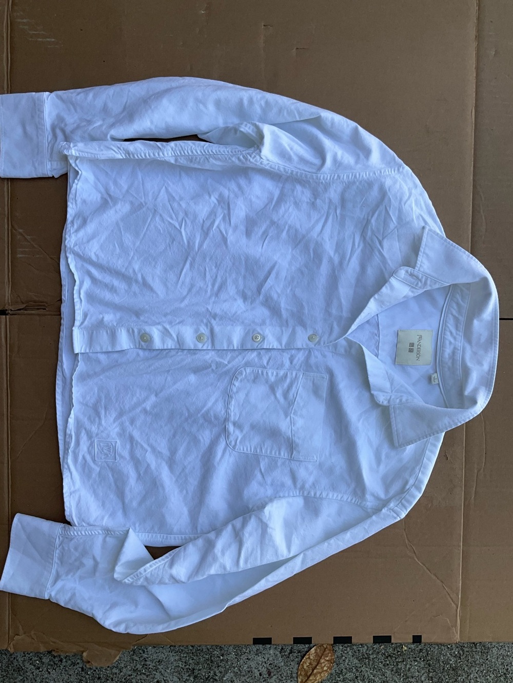 JW ANDERSON and Uniqlo Oxford Cropped White Button-Down Shirt